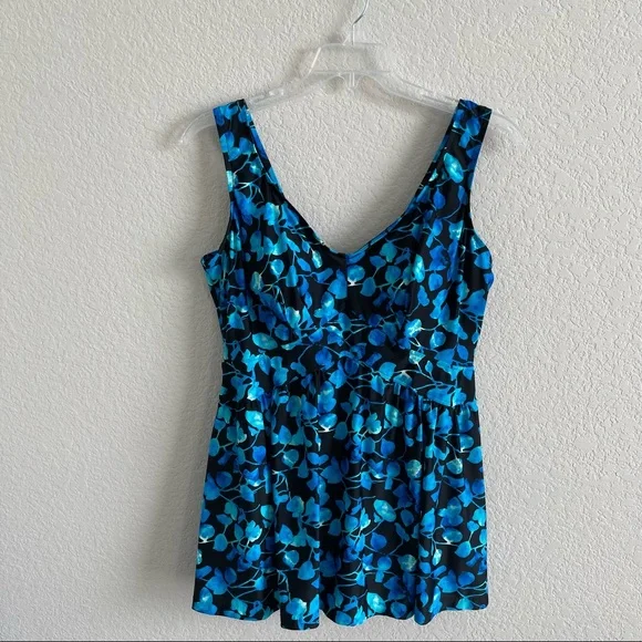 Azul by Maxine of Hollywood Empire Waist Swim Dress - 20W - Picture 1 of 3